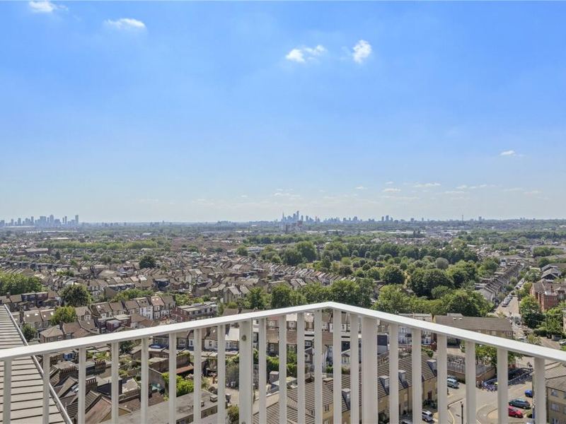 View over Walthamstow from the balcony of a first-time buyer's flat